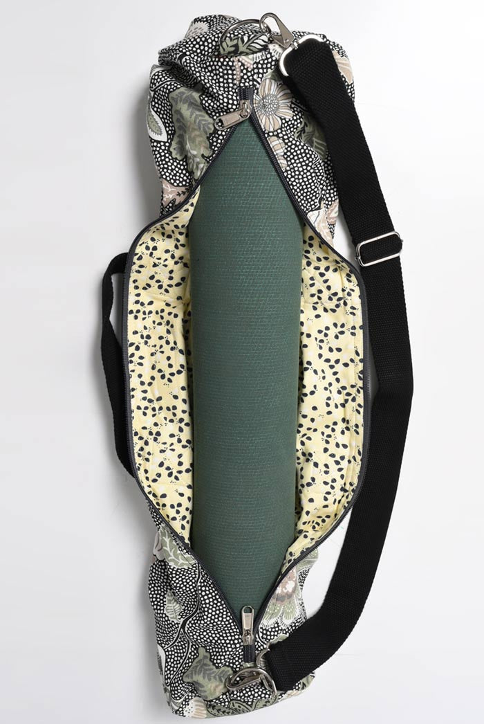 Yoga Mat Bag Adjustable Sustainable I Bharat | Black Polka