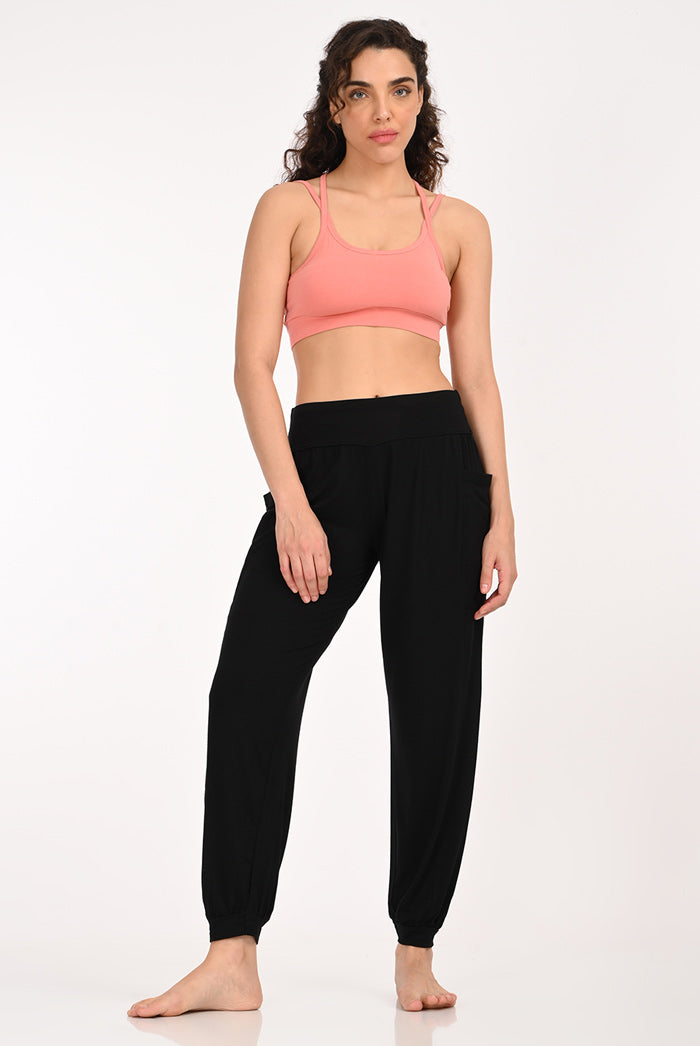 Proyog Relaxed Yoga Harem Pants I Bindu Black