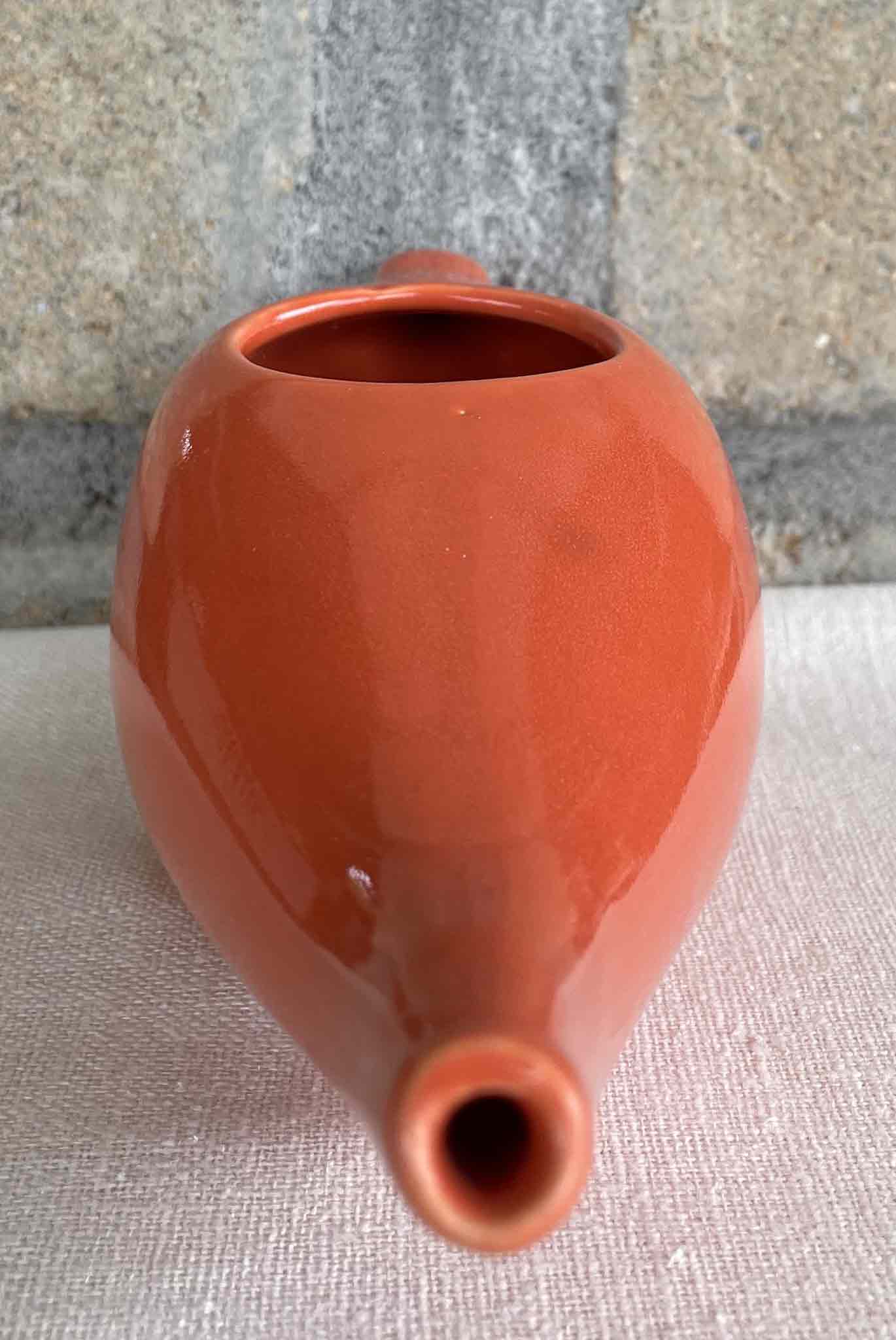 Orange Neti Pot in Ceramic