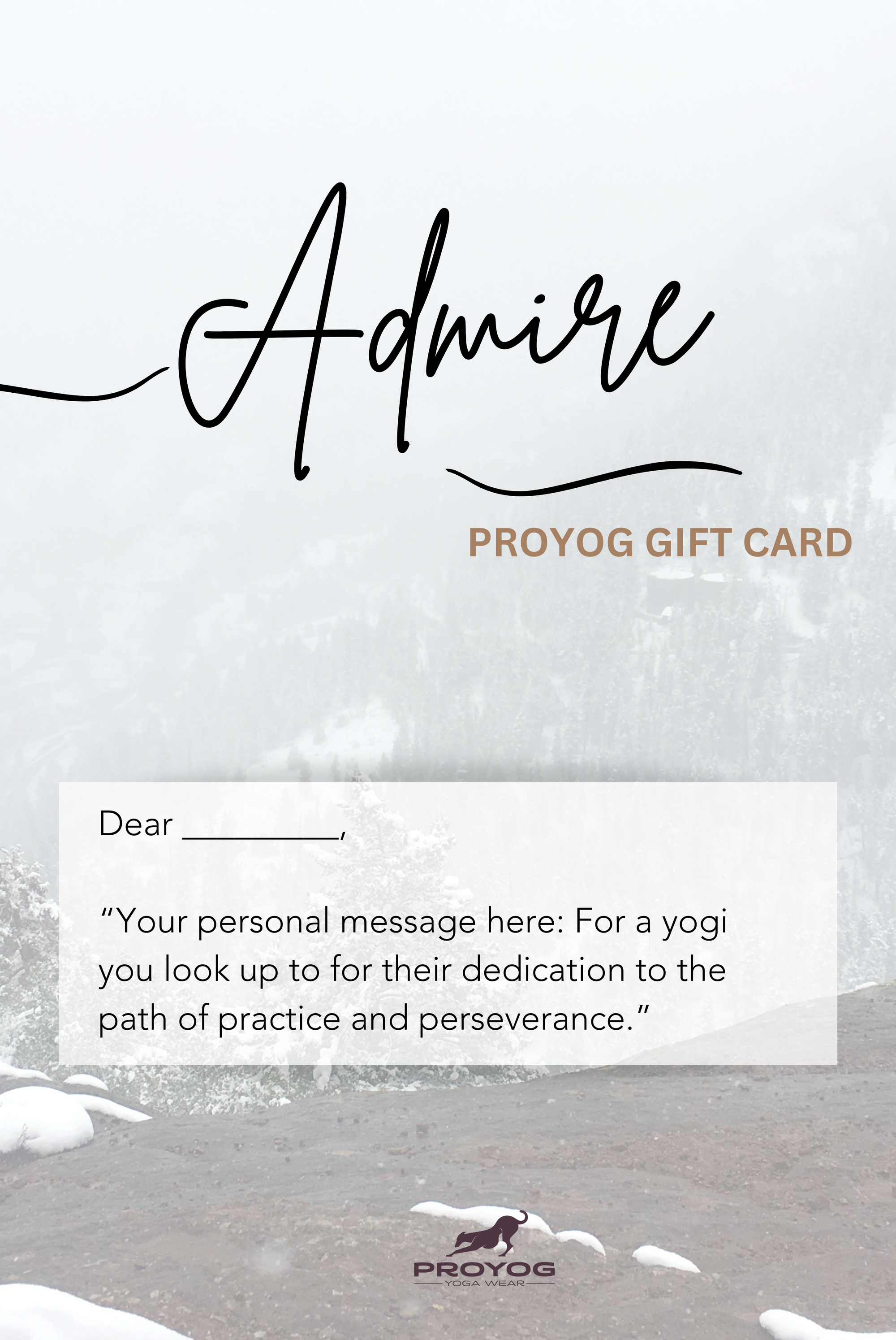 Proyog Gift Card Shop Yoga I Admire