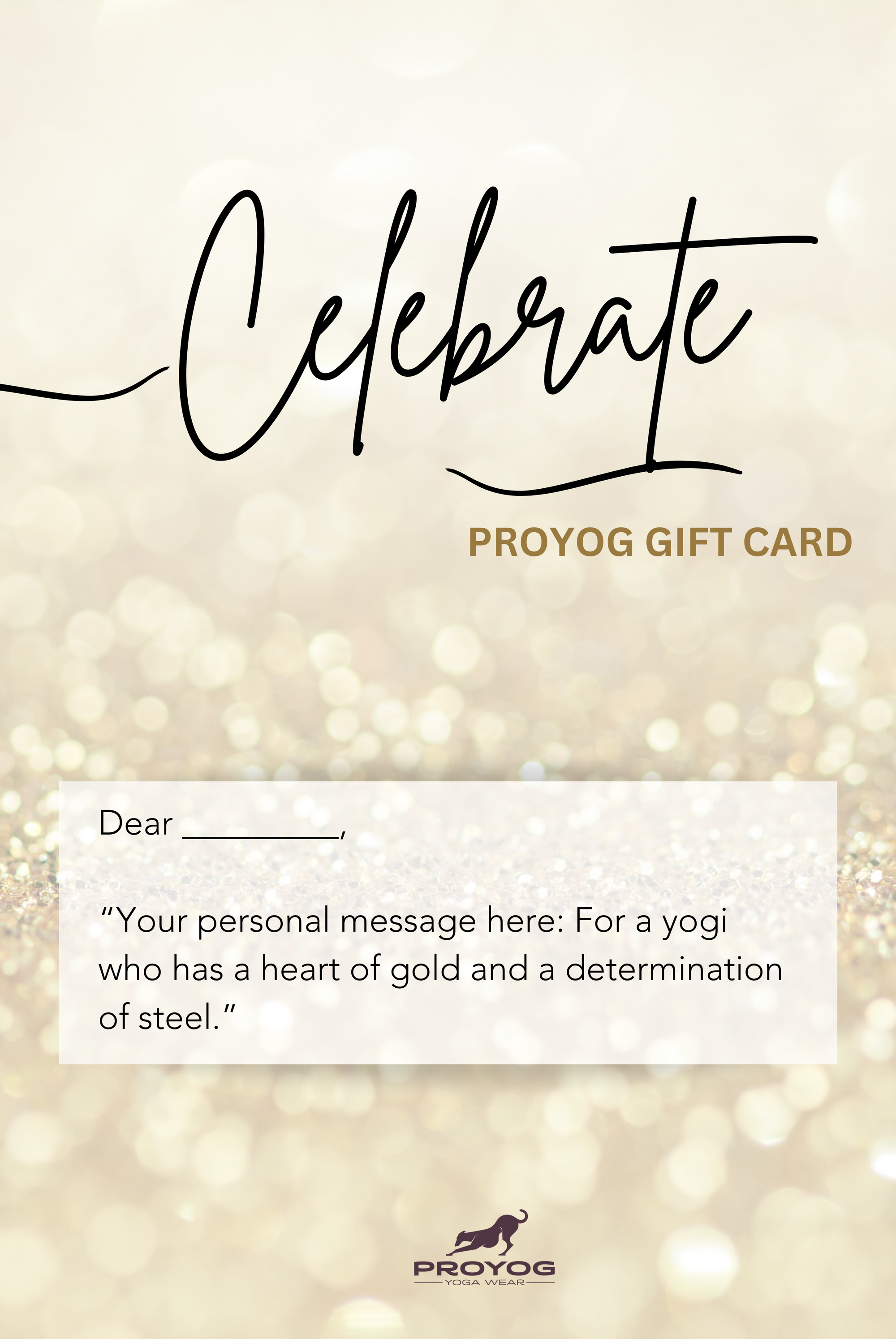 Proyog Gift Card Shop Yoga I Celebrate
