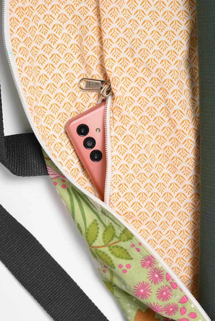 Yoga Mat Bag Adjustable Sustainable I Bharat | Olive Floral