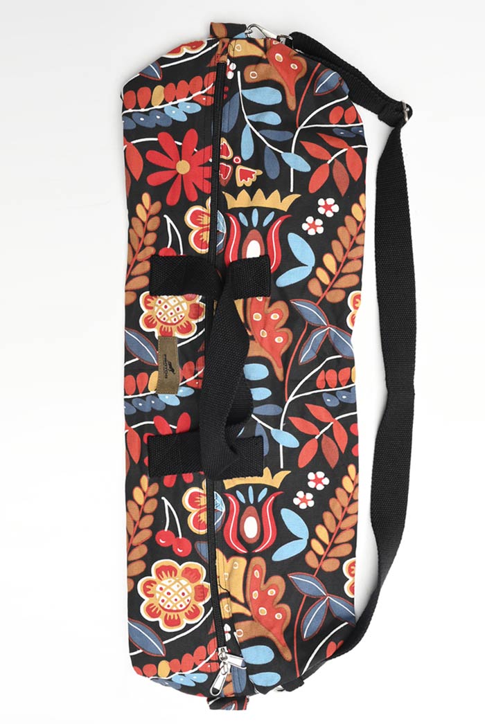 Yoga Mat Bag Adjustable Sustainable I Bharat | Red Floral