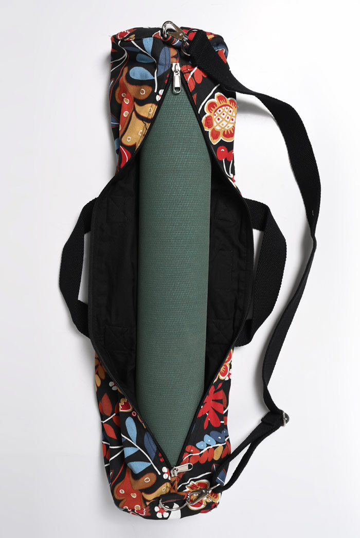 Yoga Mat Bag Adjustable Sustainable I Bharat | Red Floral