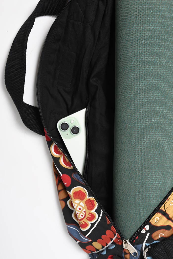 Yoga Mat Bag Adjustable Sustainable I Bharat | Red Floral