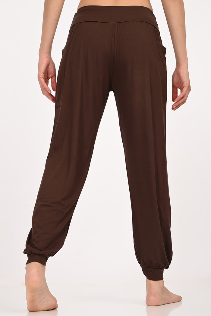 Proyog Relaxed Yoga Harem Pants I Bindu Brown