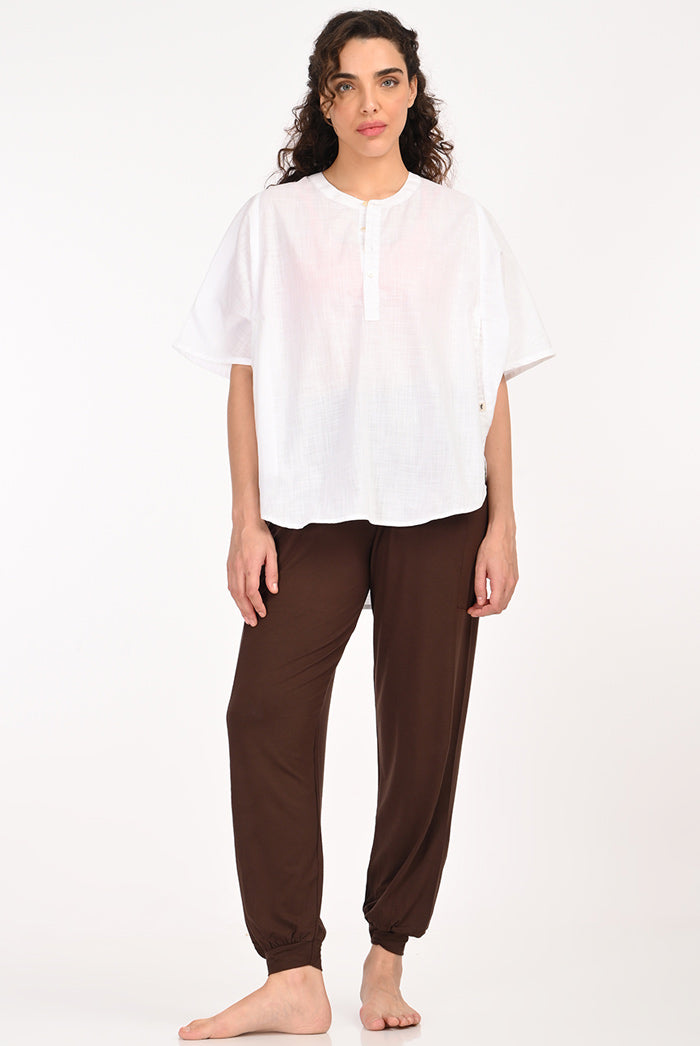 Proyog Relaxed Yoga Harem Pants I Bindu Brown