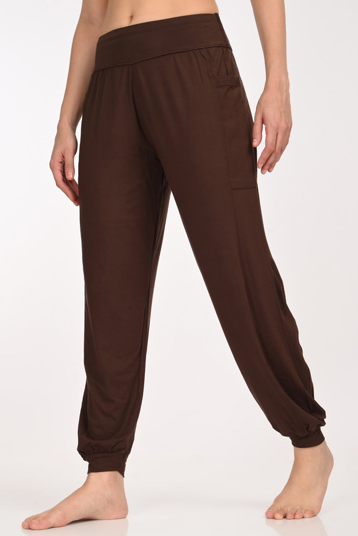 Proyog Relaxed Yoga Harem Pants I Bindu Brown