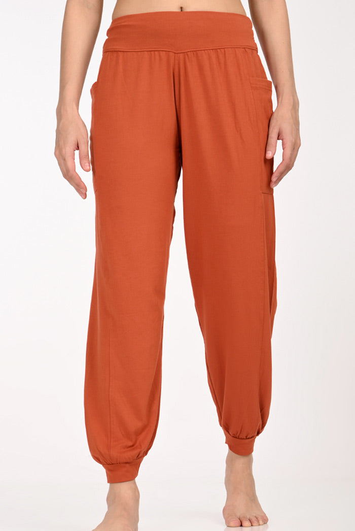Proyog Relaxed Yoga Harem Pants I Bindu Spice