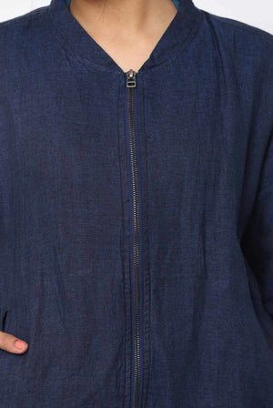 Womens Bomber Jacket : Arya Navy