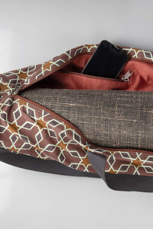 Yoga Mat Bag  Adjustable Sustainable I Bharat | Burgundy Kilim