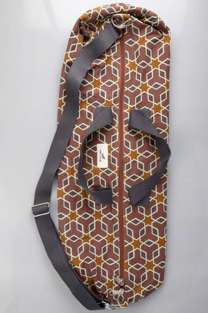 Yoga Mat Bag  Adjustable Sustainable I Bharat | Burgundy Kilim
