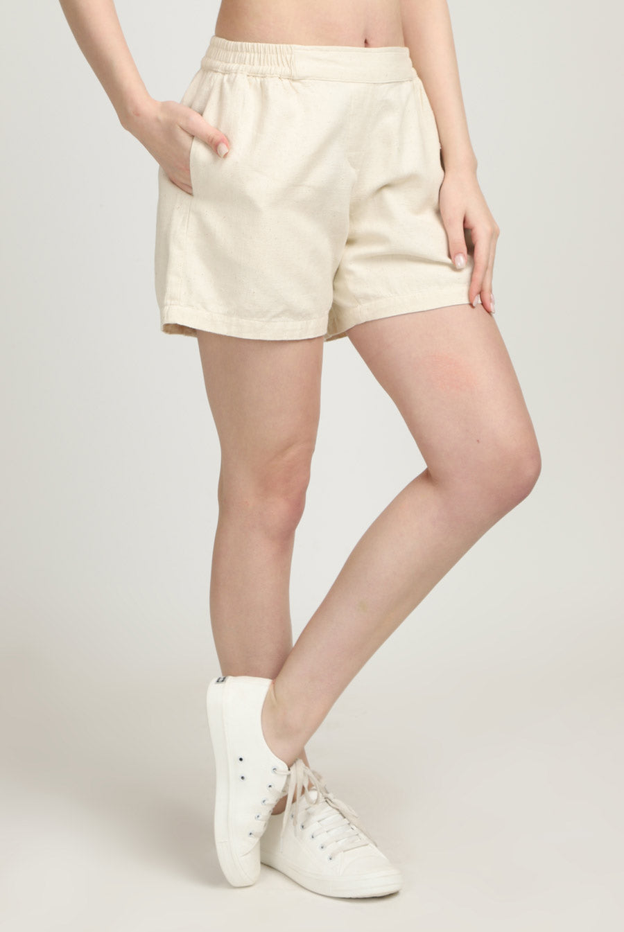100% Cotton Yoga Shorts with Pockets