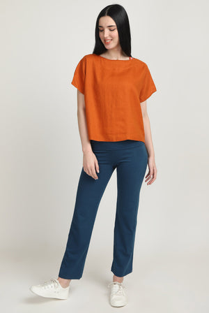 100% Linen Crop Top with Organic Cotton Yoga Pants