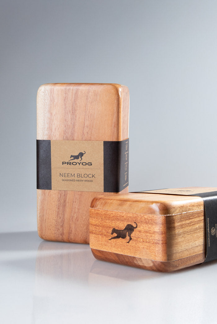 Proyog Yoga Block Natural Neem Wood Yoga Prop