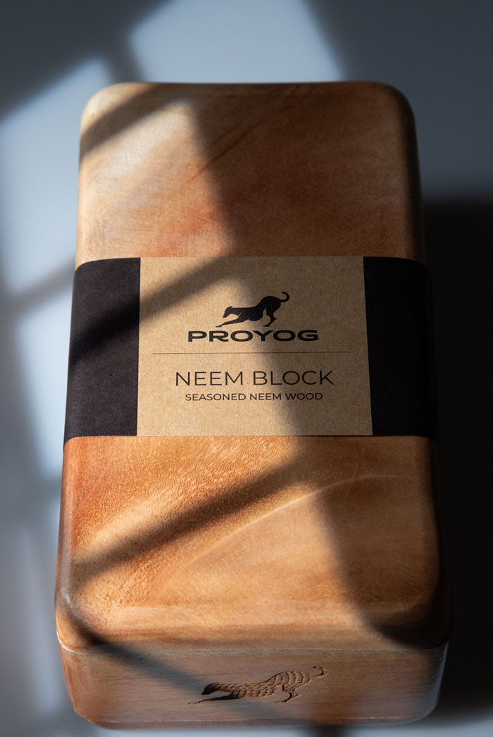 Proyog Yoga Block Natural Neem Wood Yoga Prop