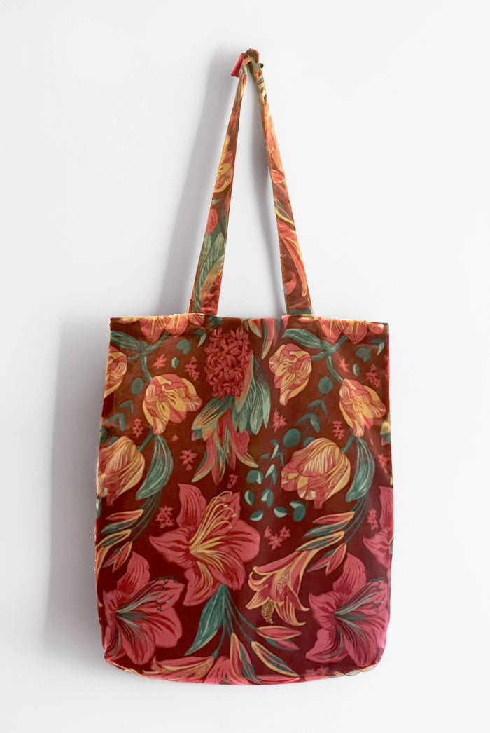 Jhola Tote Bag | Hibiscus: Maroon