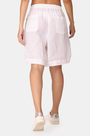 100% Linen Shorts with Pockets. Back.