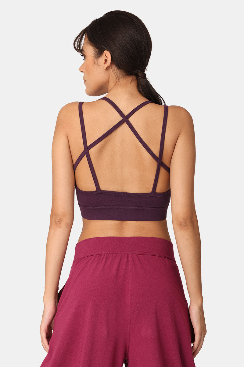 Wine Bralette with Straps in Organic Cotton - Proyog