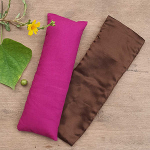 Eye Pillow Silk with Flaxseeds. Chocolate with Bag.