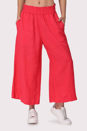 Ankle Length Pants. 100% Linen. Front.