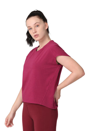 Yoga Top. Yoga T-shirt. Organic Cotton. Side.