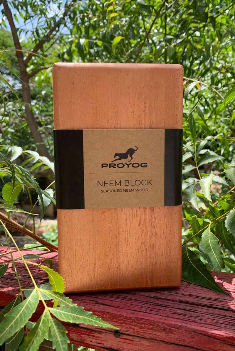 Proyog Yoga Block Natural Neem Wood Yoga Prop