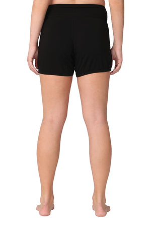 Proyog Yoga Shorts Stretch Organic Cotton Bamboo I Padma Black