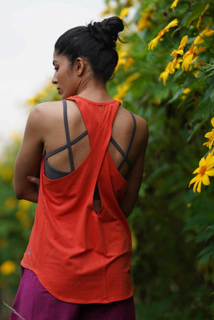 Womens Sleeveless Layering Yoga Tank Organic Cotton I Pari Koi