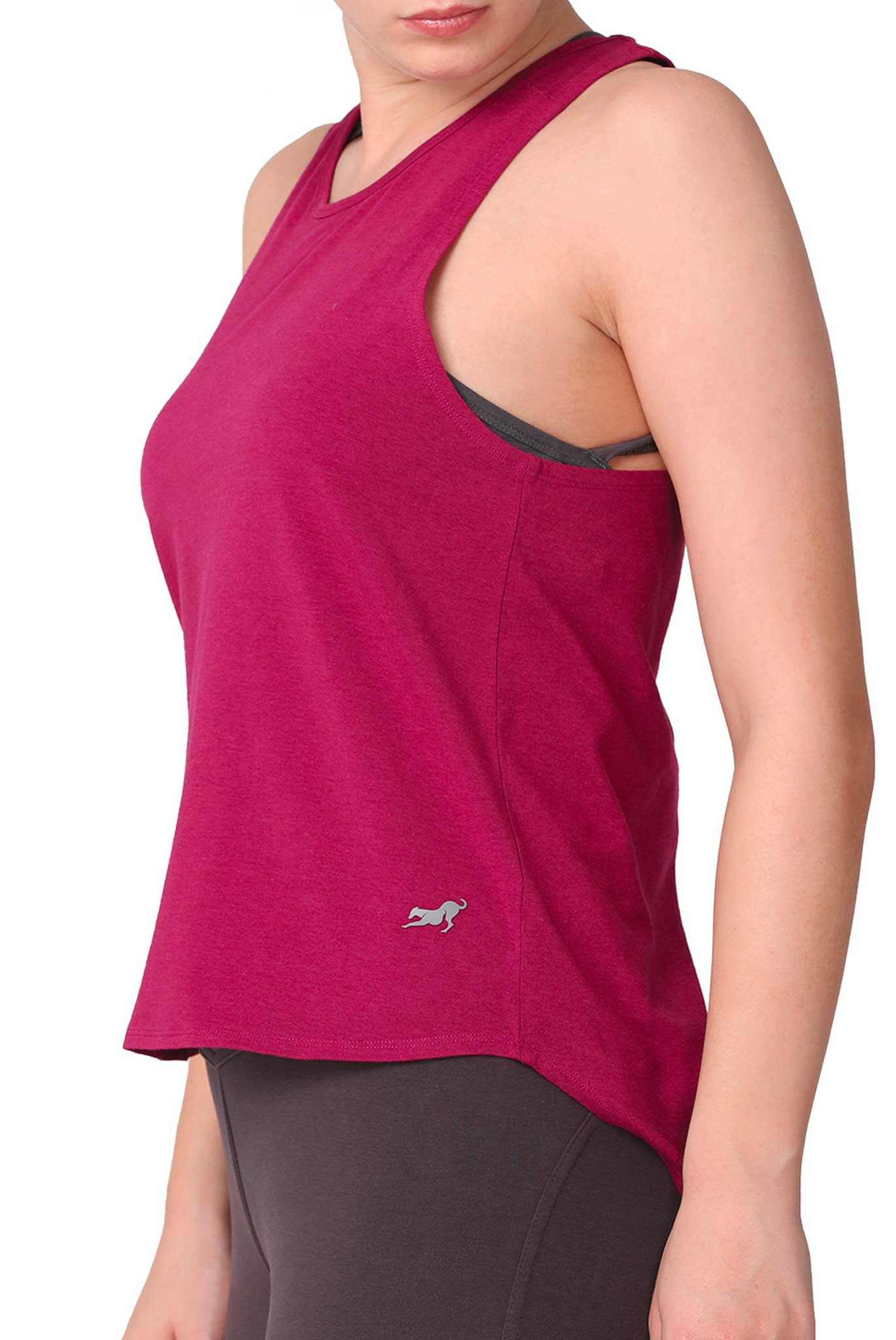 Yoga Tank Raspberry with Crossback Side