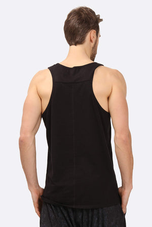 Mens Sleeveless Yoga Vest Organic Cotton Modal I Satya Black