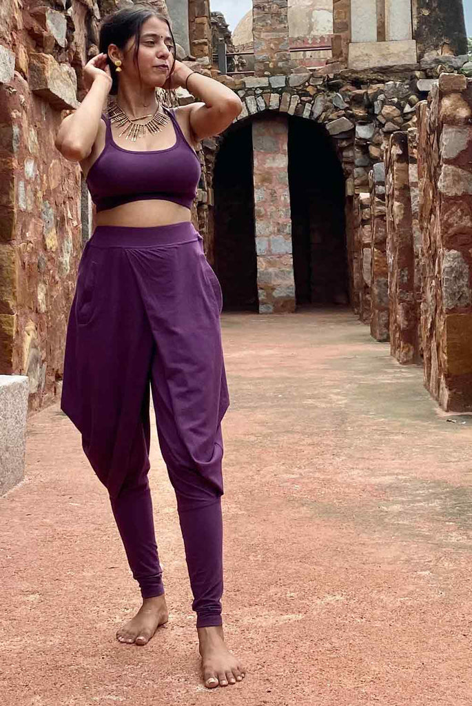 PROYOG Unisex Yoga Dhoti Shorts Organic Cotton Bamboo I Chandra Grape :  : Clothing & Accessories