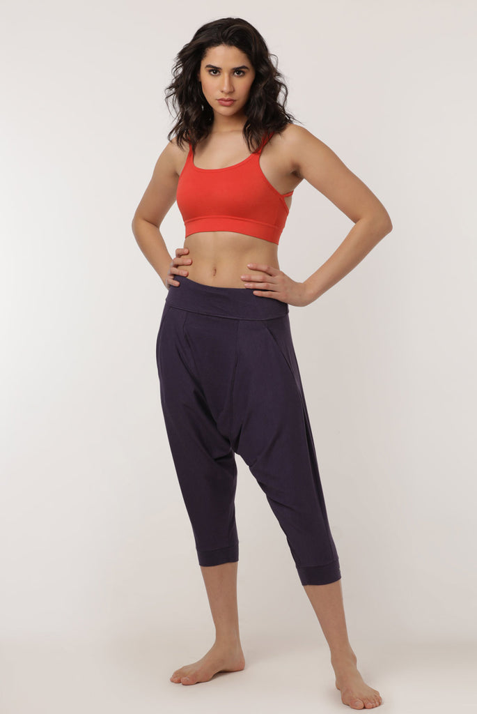 PROYOG Women's Organic Yoga Dhoti Shorts - Beetroot - XS
