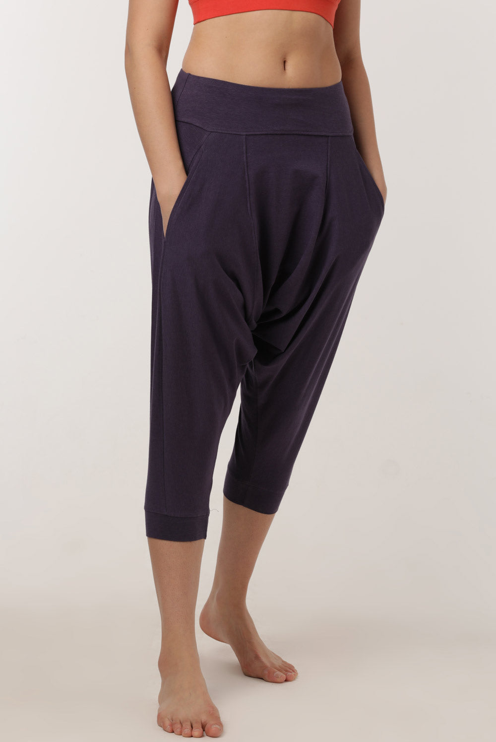 Proyog Unisex Yoga Dhoti Pants Organic Cotton Bamboo | Vira Grape