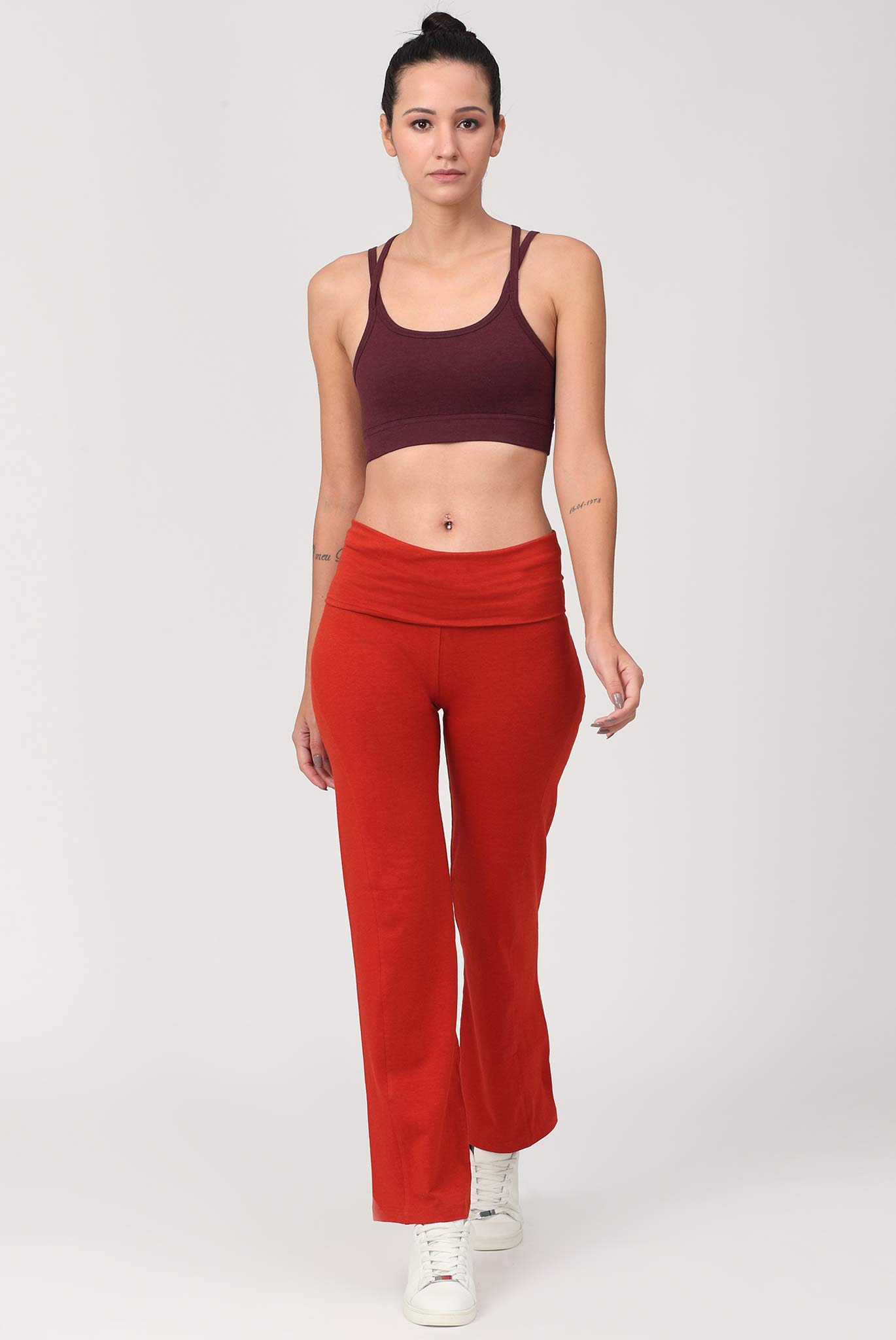 Proyog High Waist Yoga Pants Organic Cotton I Vriksh Chilli